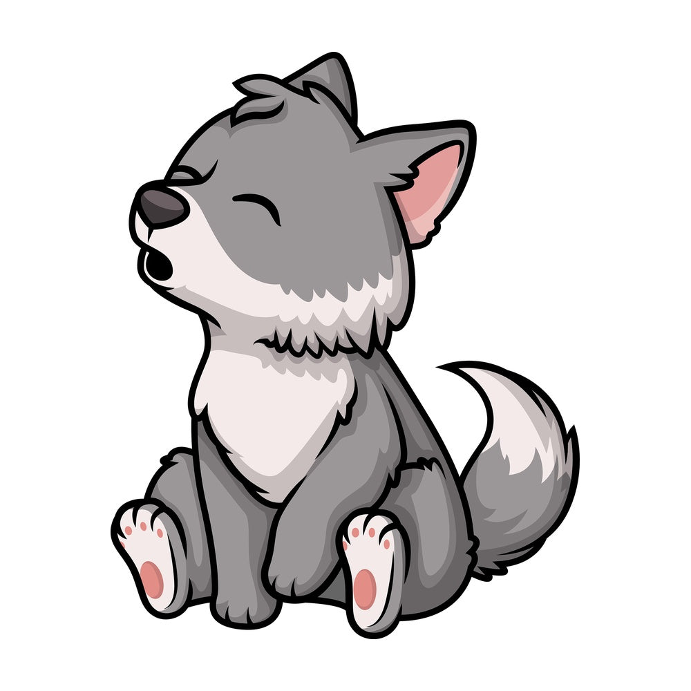 Chibi kawaii wolf. PNG - JPG and vector EPS (infinitely scalable).