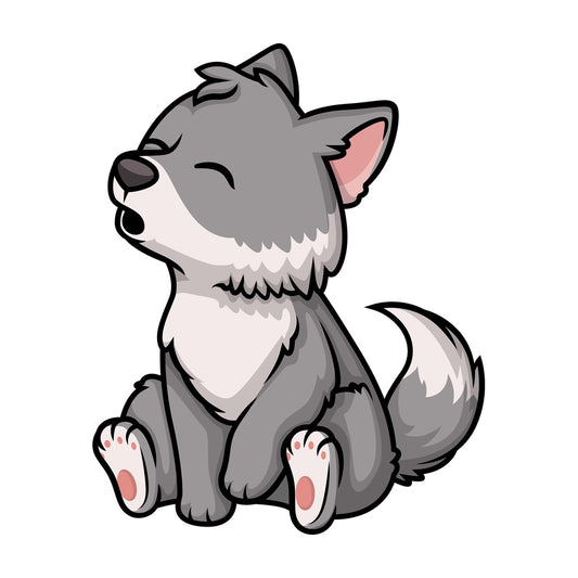 Chibi kawaii wolf. PNG - JPG and vector EPS (infinitely scalable).