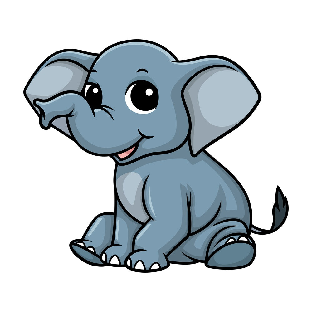 Chibi kawaii elephant. PNG - JPG and vector EPS (infinitely scalable).