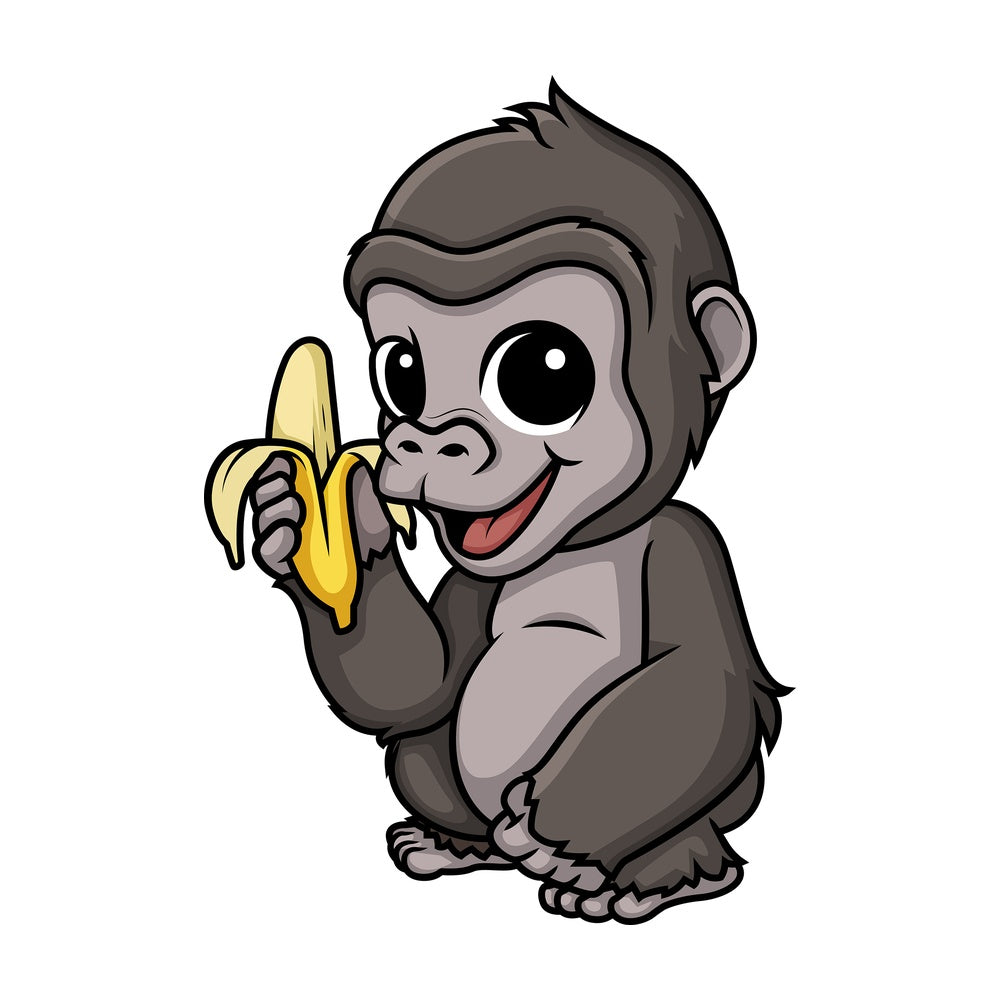 Chibi kawaii gorilla. PNG - JPG and vector EPS (infinitely scalable).