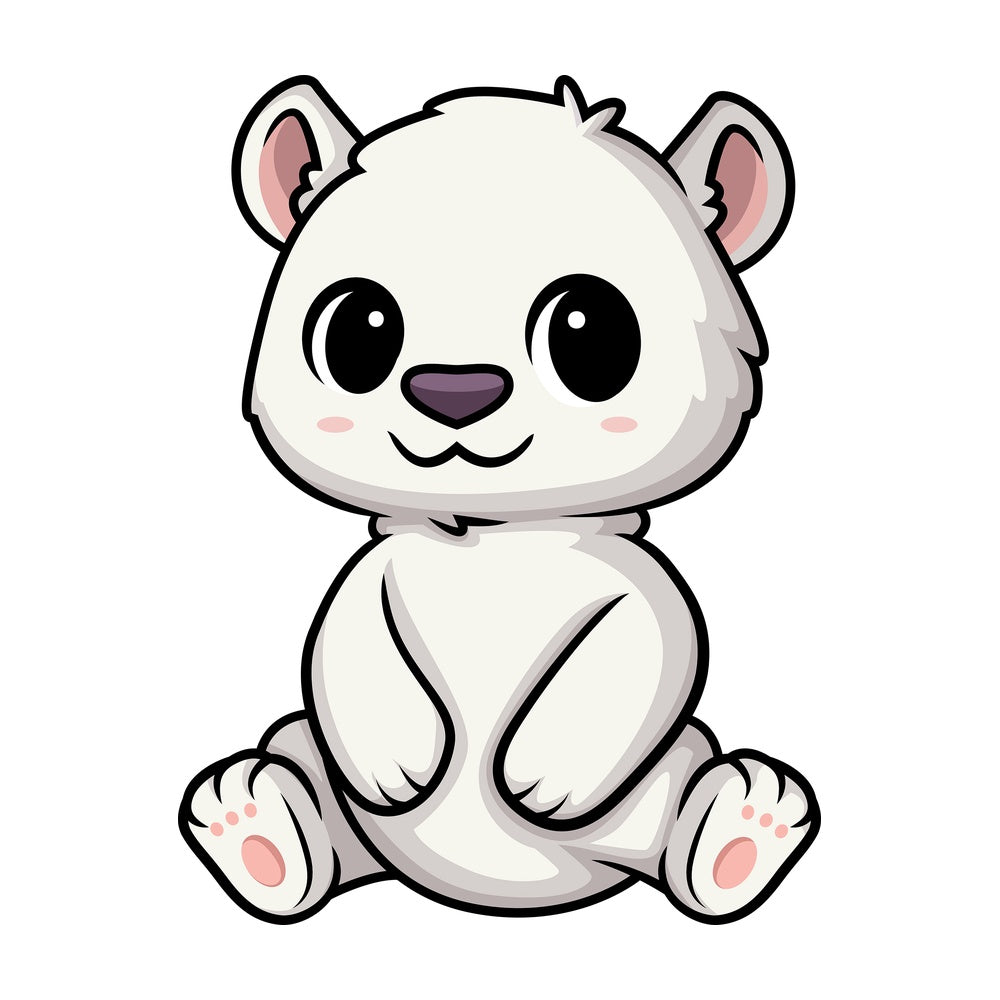 Chibi kawaii polar bear. PNG - JPG and vector EPS (infinitely scalable).