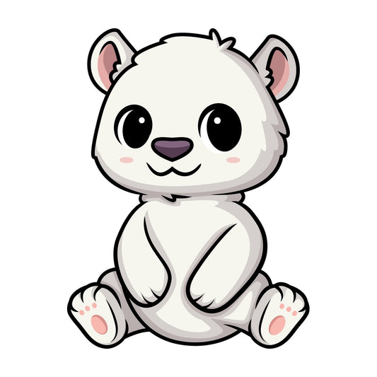 Chibi kawaii polar bear. PNG - JPG and vector EPS (infinitely scalable).