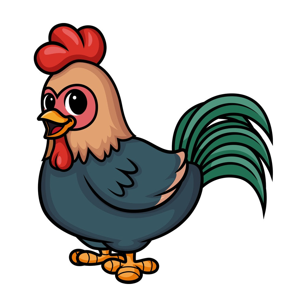 Chibi kawaii rooster. PNG - JPG and vector EPS (infinitely scalable).