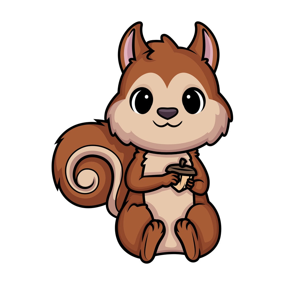 Chibi kawaii squirrel. PNG - JPG and vector EPS (infinitely scalable).