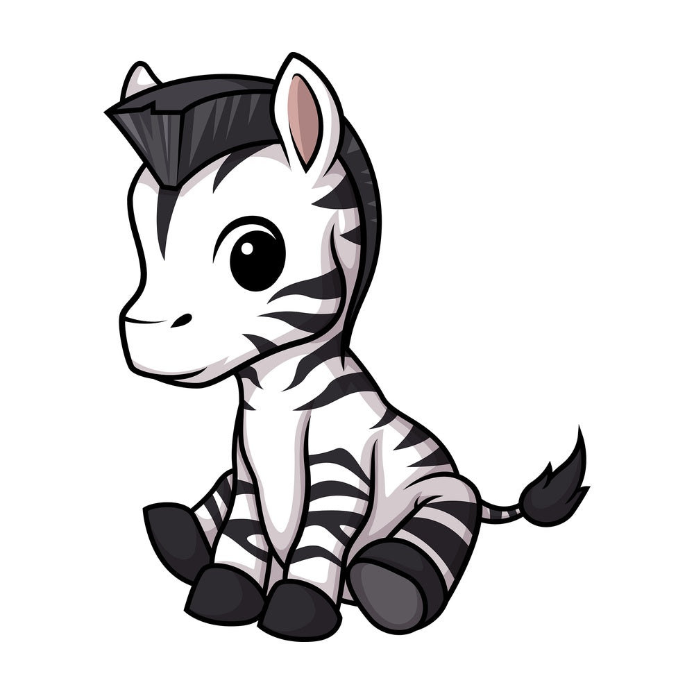 Chibi kawaii zebra. PNG - JPG and vector EPS (infinitely scalable).