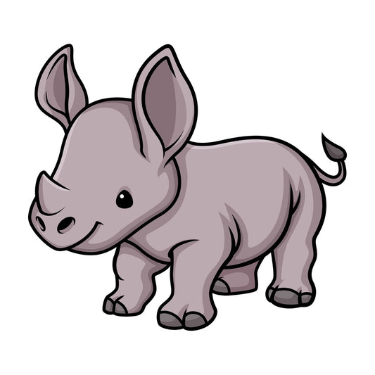 Chibi kawaii rhino. PNG - JPG and vector EPS (infinitely scalable).