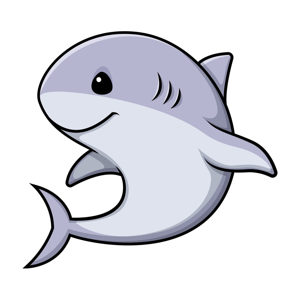 Kawaii shark. PNG - JPG and vector EPS (infinitely scalable).