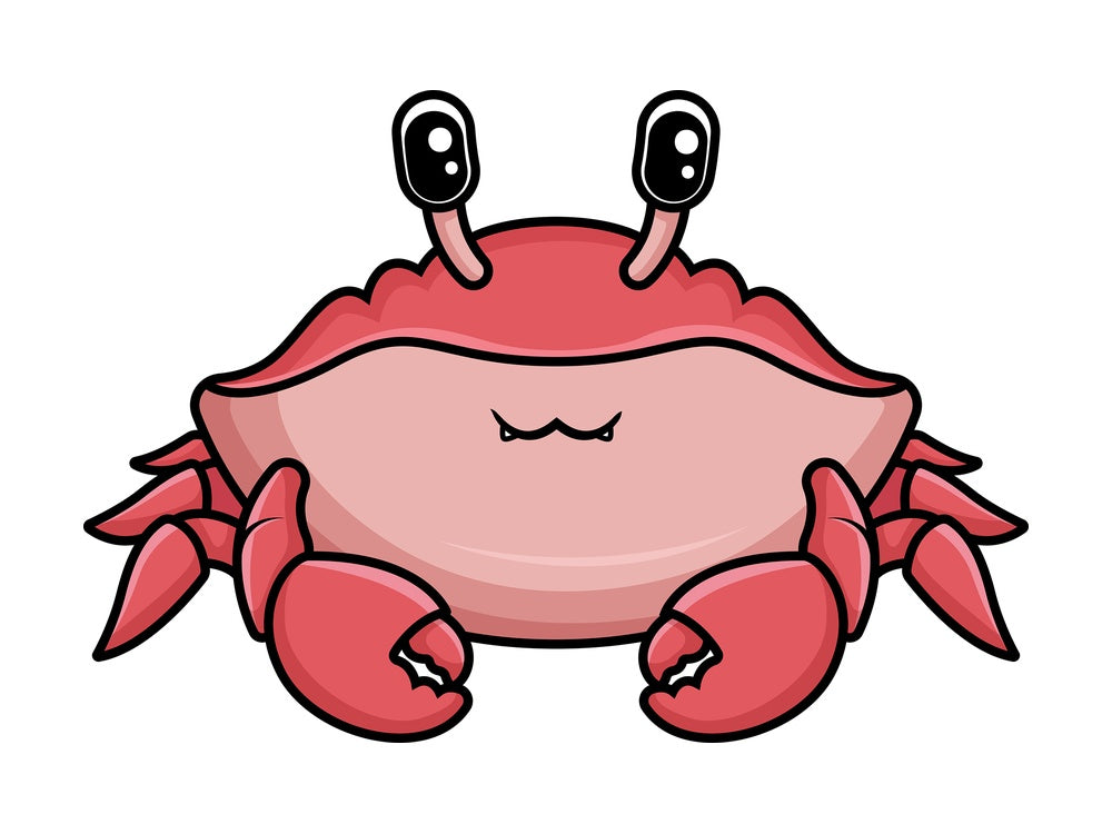 Kawaii crab. PNG - JPG and vector EPS (infinitely scalable).
