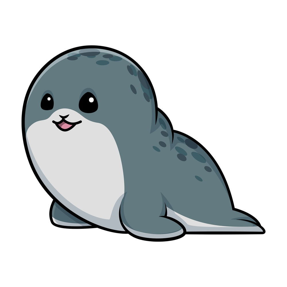 Kawaii seal. PNG - JPG and vector EPS (infinitely scalable).
