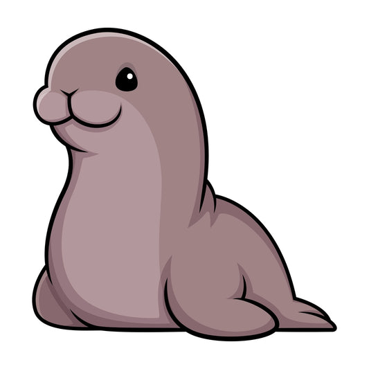 Kawaii sea lion. PNG - JPG and vector EPS (infinitely scalable).