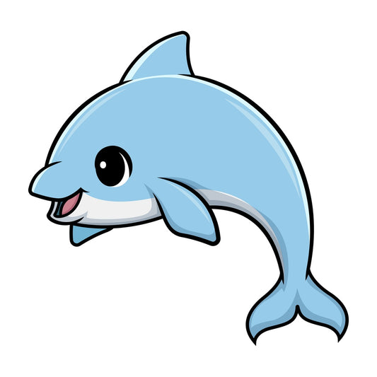 Kawaii dolphin. PNG - JPG and vector EPS (infinitely scalable).