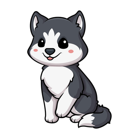 Kawaii husky dog. PNG - JPG and vector EPS (infinitely scalable).