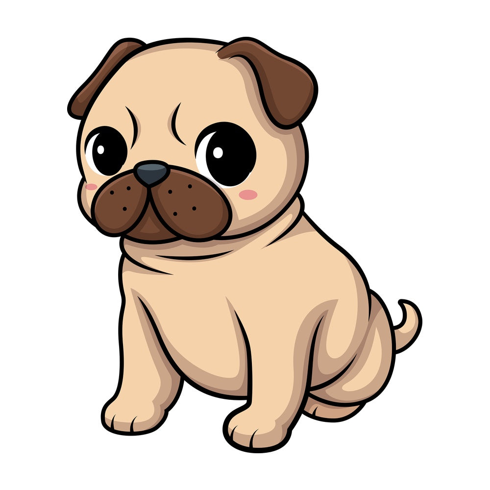 Kawaii pug dog. PNG - JPG and vector EPS (infinitely scalable).