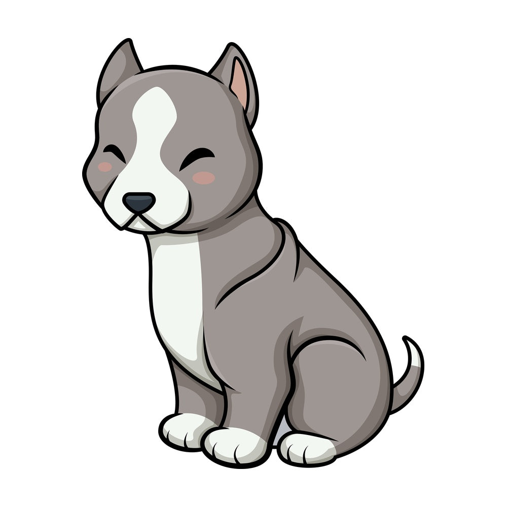 Chibi kawaii pitbull dog. PNG - JPG and vector EPS (infinitely scalable).