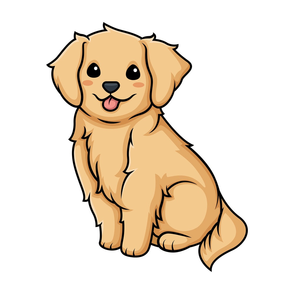 Kawaii golden retriever. PNG - JPG and vector EPS (infinitely scalable).