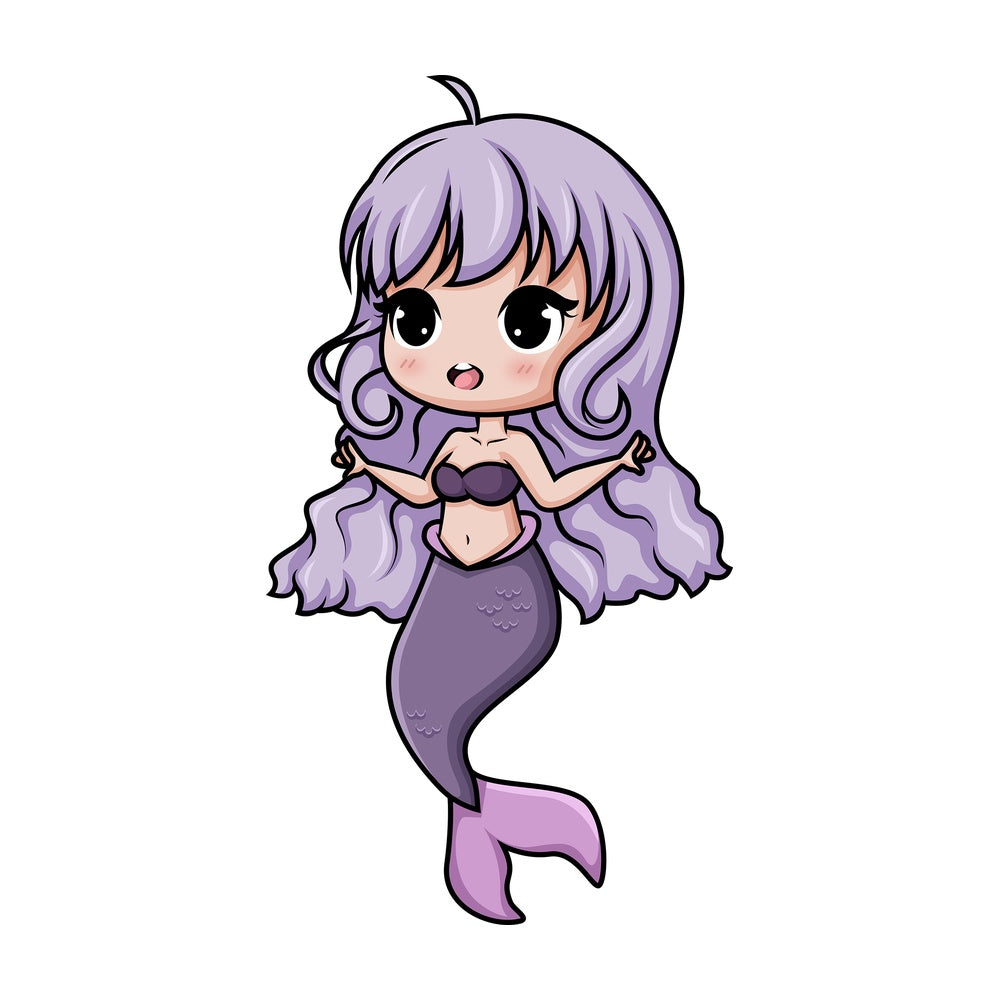 Chibi kawaii mermaid. PNG - JPG and vector EPS (infinitely scalable).