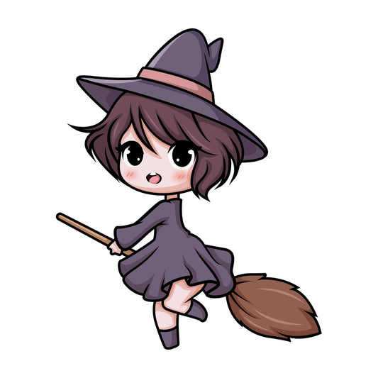 Chibi kawaii witch. PNG - JPG and vector EPS (infinitely scalable).