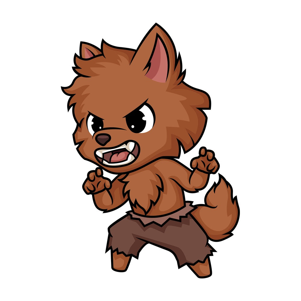 Chibi kawaii werewolf. PNG - JPG and vector EPS (infinitely scalable).