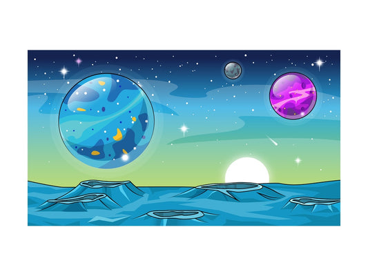 Alien world background in 16:9 aspect ratio. PNG - JPG and vector EPS file formats (infinitely scalable).