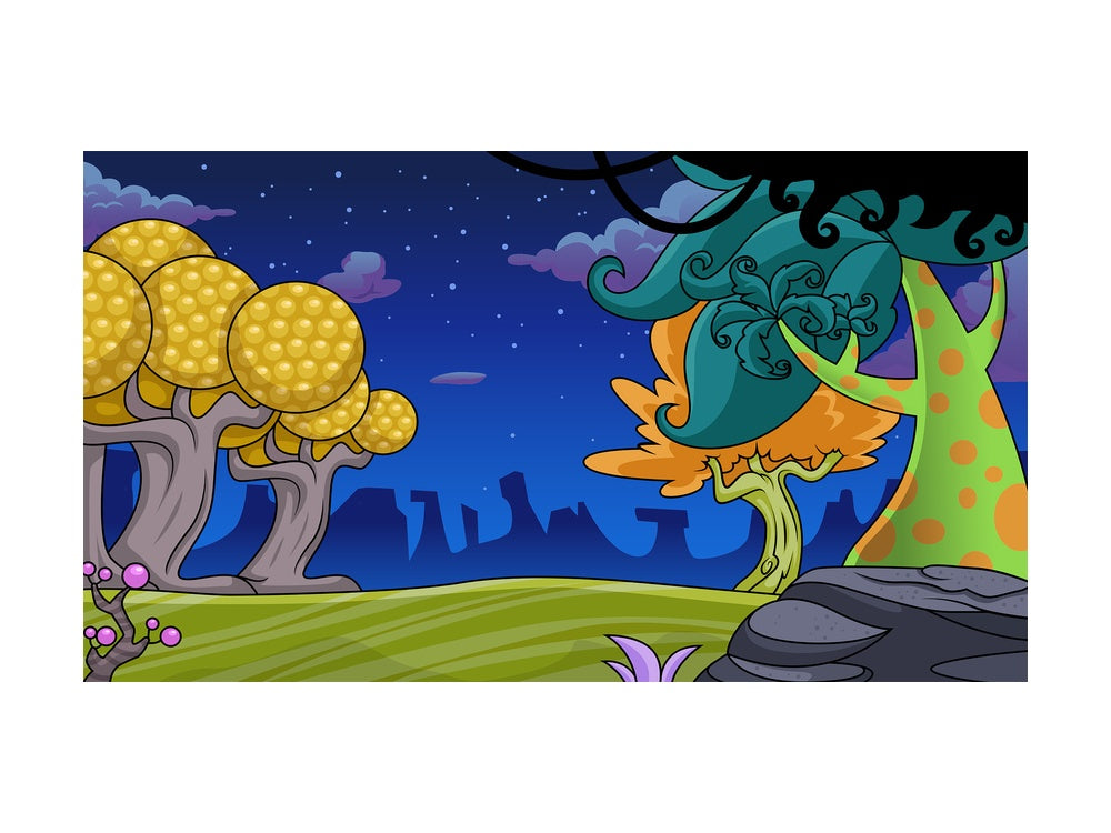 Mysterious alien planet background in 16:9 aspect ratio. PNG - JPG and vector EPS file formats (infinitely scalable).