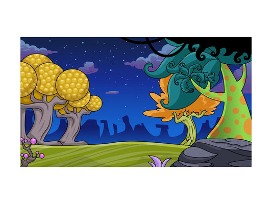 Mysterious alien planet background in 16:9 aspect ratio. PNG - JPG and vector EPS file formats (infinitely scalable).