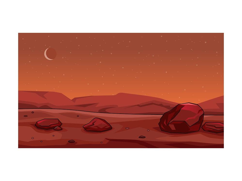 Surface of mars background in 16:9 aspect ratio. PNG - JPG and vector EPS file formats (infinitely scalable).