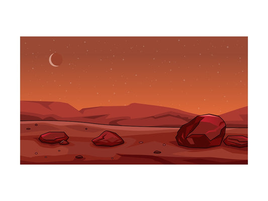 Surface of mars background in 16:9 aspect ratio. PNG - JPG and vector EPS file formats (infinitely scalable).