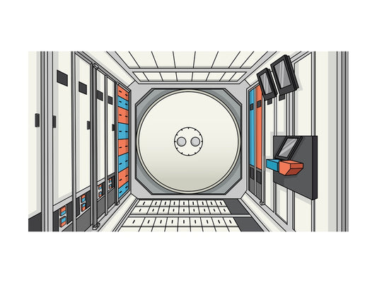 Space station interior background in 16:9 aspect ratio. PNG - JPG and vector EPS file formats (infinitely scalable).