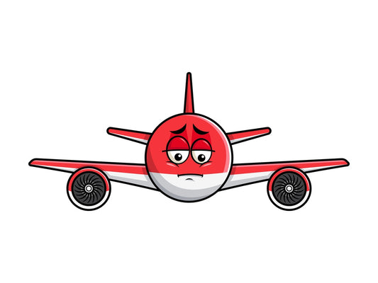 Depressed airplane emoticon. PNG - JPG and vector EPS file formats (infinitely scalable). Image isolated on transparent background.