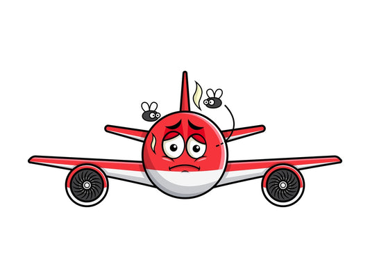 Stinky airplane going bad emoticon. PNG - JPG and vector EPS file formats (infinitely scalable). Image isolated on transparent background.