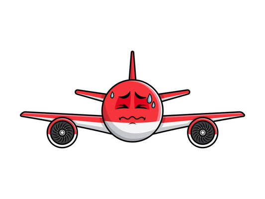 In Pain Airplane Emoticon. PNG - JPG and vector EPS file formats (infinitely scalable). Image isolated on transparent background.