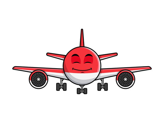 Airplane taking off emoticon. PNG - JPG and vector EPS file formats (infinitely scalable). Image isolated on transparent background.