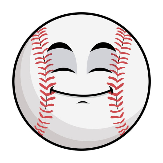 Happy looking baseball emoticon. PNG - JPG and vector EPS file formats (infinitely scalable). Image isolated on transparent background.