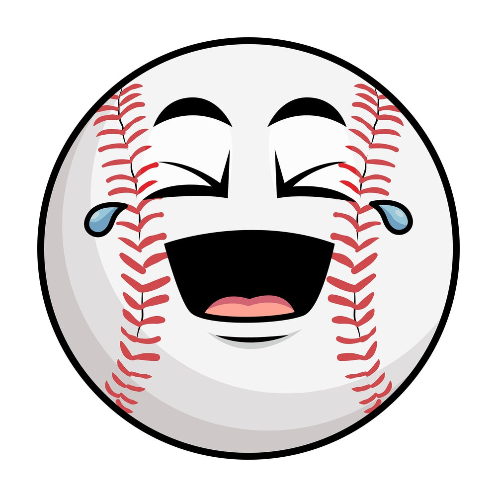 Laughing lol baseball emoticon. PNG - JPG and vector EPS file formats (infinitely scalable). Image isolated on transparent background.