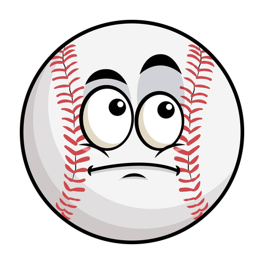 Wondering baseball emoticon. PNG - JPG and vector EPS file formats (infinitely scalable). Image isolated on transparent background.