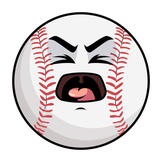 Yelling baseball emoticon. PNG - JPG and vector EPS file formats (infinitely scalable). Image isolated on transparent background.