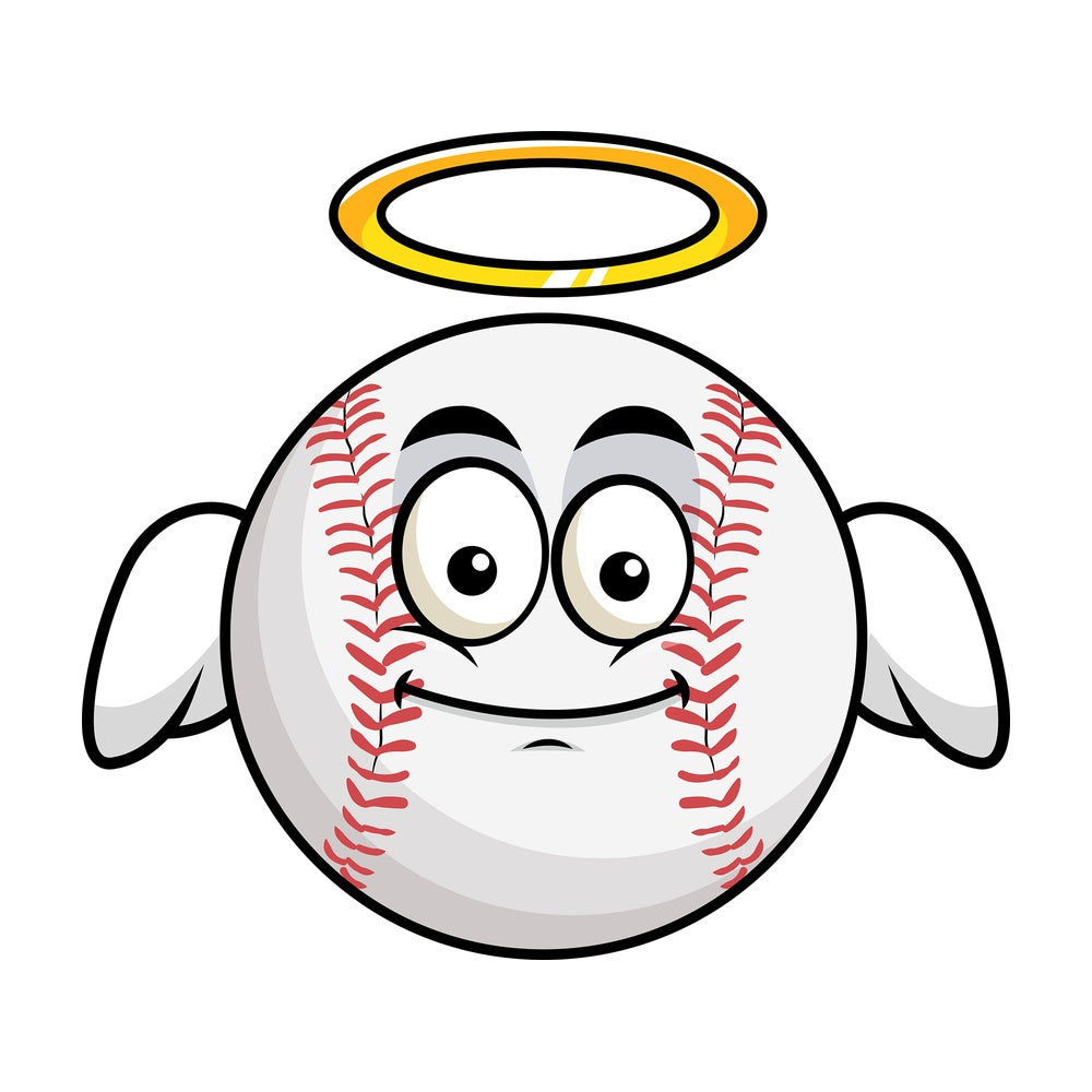 With wings and halo baseball emoticon. PNG - JPG and vector EPS file formats (infinitely scalable). Image isolated on transparent background.