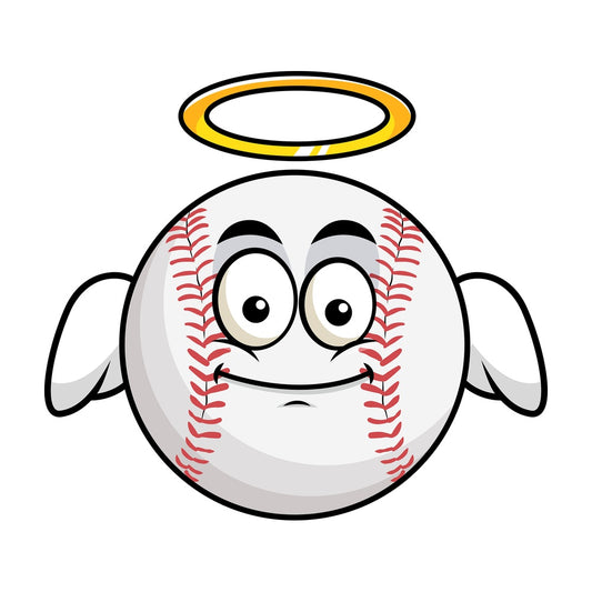 With wings and halo baseball emoticon. PNG - JPG and vector EPS file formats (infinitely scalable). Image isolated on transparent background.