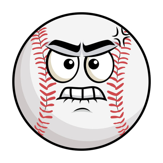 Angry baseball emoticon. PNG - JPG and vector EPS file formats (infinitely scalable). Image isolated on transparent background.