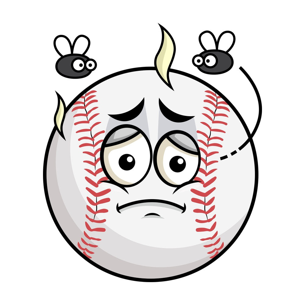 Stinky baseball going bad emoticon. PNG - JPG and vector EPS file formats (infinitely scalable). Image isolated on transparent background.