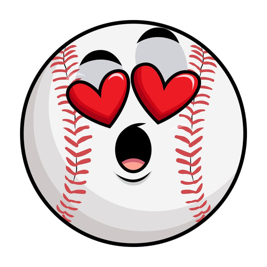 In love baseball emoticon. PNG - JPG and vector EPS file formats (infinitely scalable). Image isolated on transparent background.