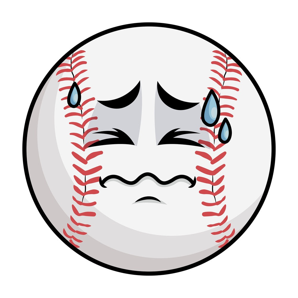 In Pain Baseball Emoticon. PNG - JPG and vector EPS file formats (infinitely scalable). Image isolated on transparent background.