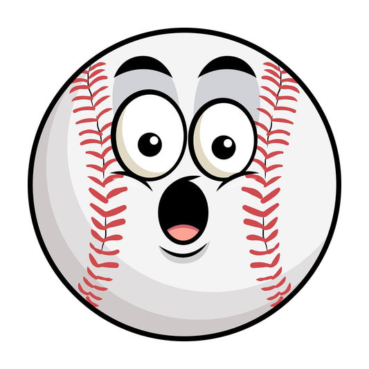 Surprised baseball emoticon. PNG - JPG and vector EPS file formats (infinitely scalable). Image isolated on transparent background.