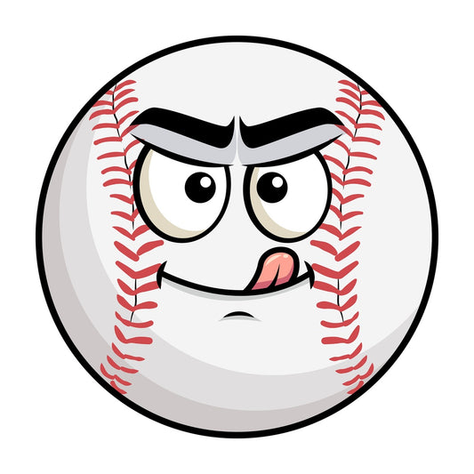 Evil look baseball emoticon. PNG - JPG and vector EPS file formats (infinitely scalable). Image isolated on transparent background.