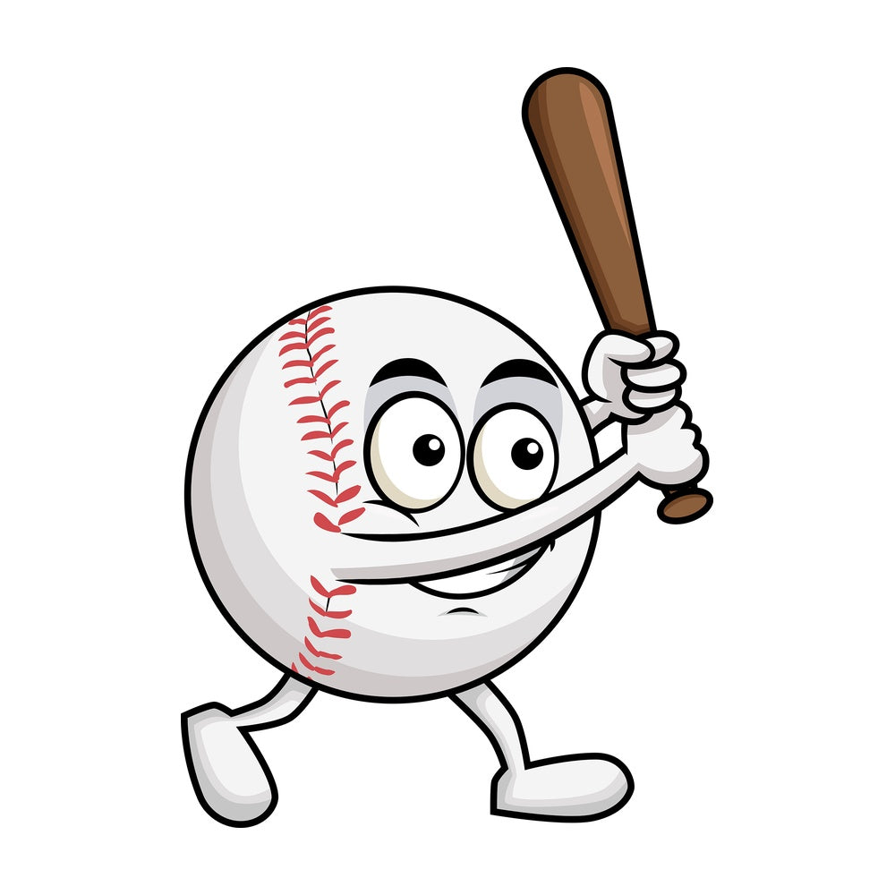 Baseball cartoon swinging Baseball bat. PNG - JPG and vector EPS file formats (infinitely scalable). Image isolated on transparent background.