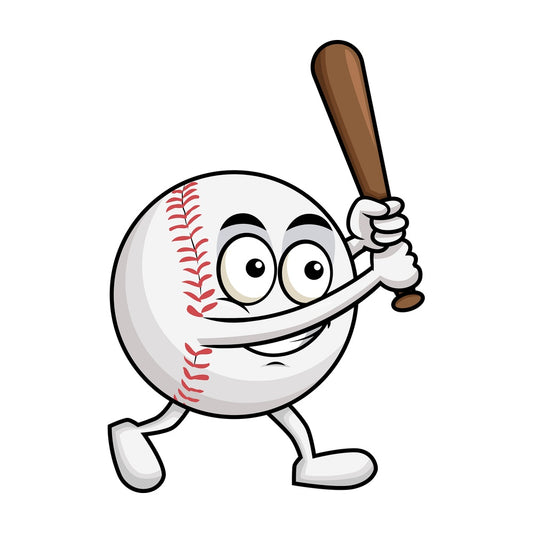 Baseball cartoon swinging Baseball bat. PNG - JPG and vector EPS file formats (infinitely scalable). Image isolated on transparent background.