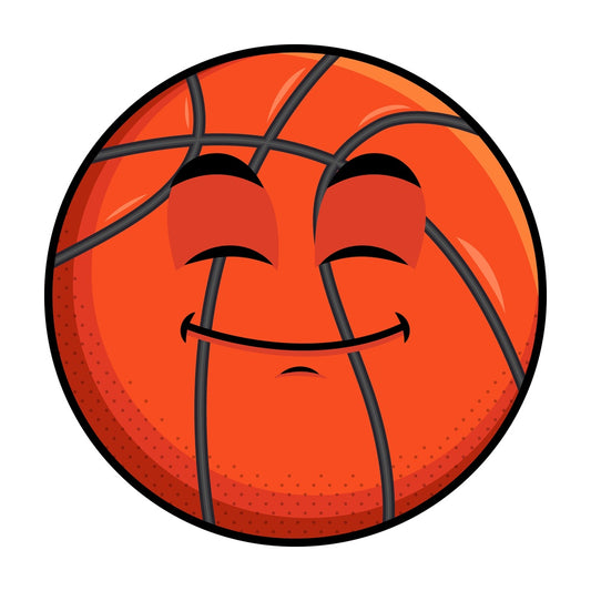 Happy looking basketball emoticon. PNG - JPG and vector EPS file formats (infinitely scalable). Image isolated on transparent background.