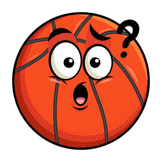 Confused basketball emoticon. PNG - JPG and vector EPS file formats (infinitely scalable). Image isolated on transparent background.