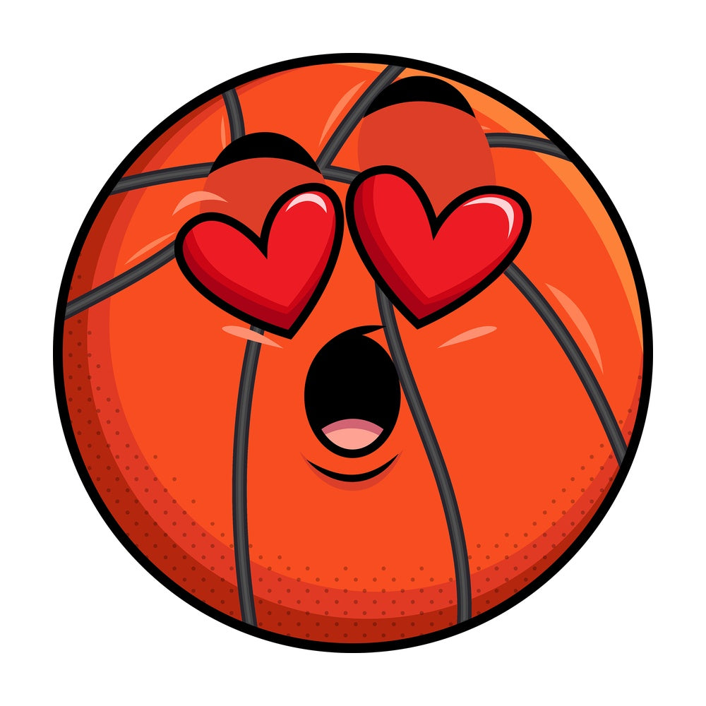 In love basketball emoticon. PNG - JPG and vector EPS file formats (infinitely scalable). Image isolated on transparent background.