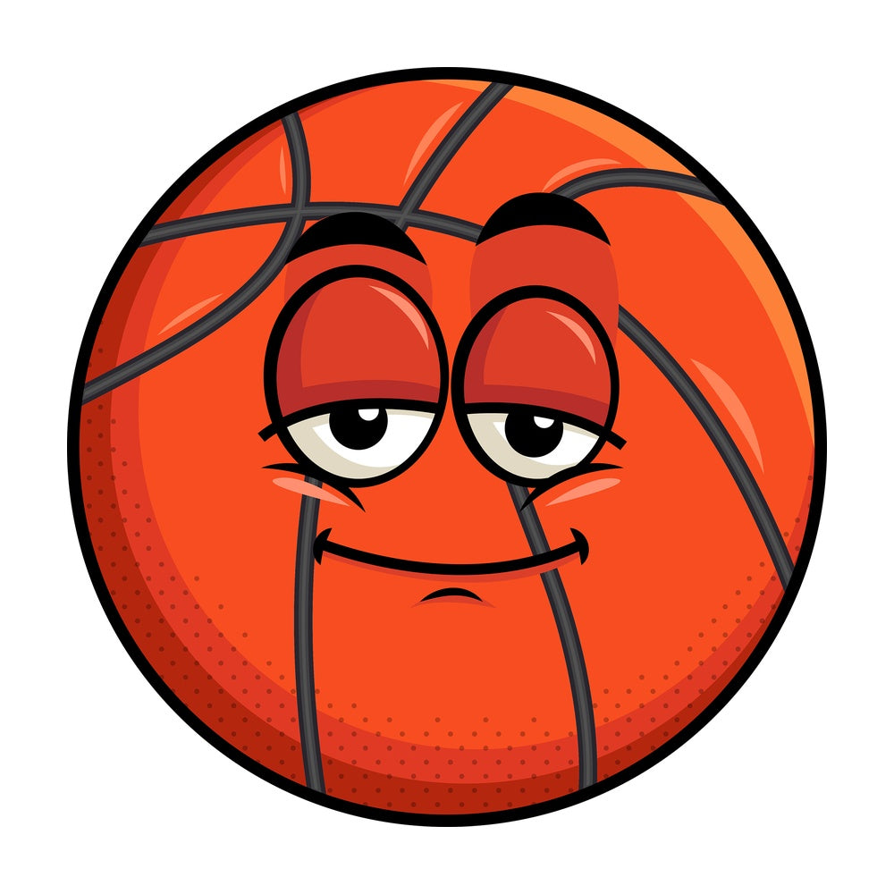 Sleepy basketball emoticon. PNG - JPG and vector EPS file formats (infinitely scalable). Image isolated on transparent background.